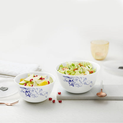 Larah Blue Eve Mixing Bowl Set with Lid, 4 pc Set (500ml + 500ml)
