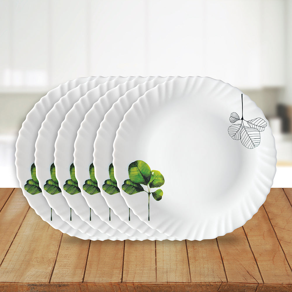 My Borosil Opalware Plate Sets 6 pc Set Oval Full Plate Set