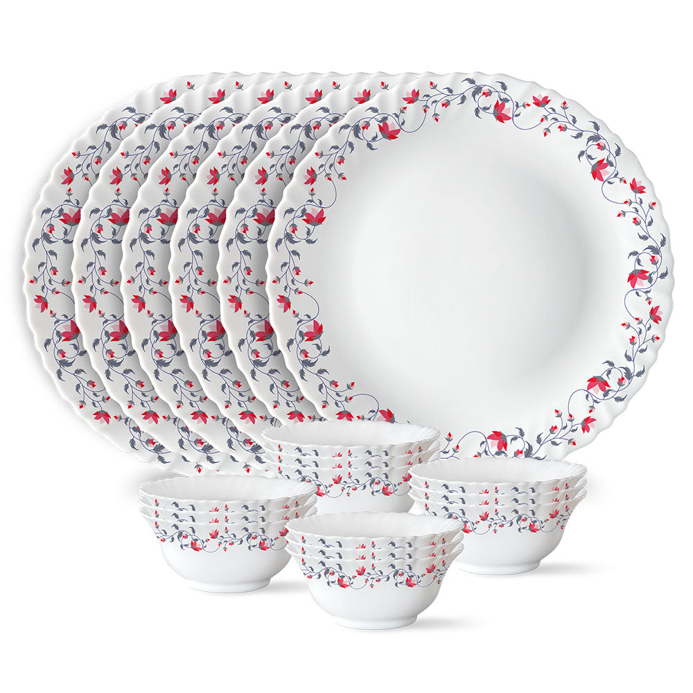 My Borosil Opalware Plate Sets 6 Plates + 12 Bowls Pentas Thali Set