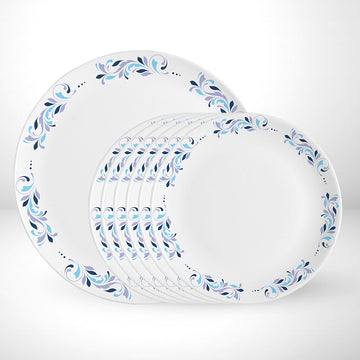 Larah by Borosil Skyleaf Blue Platter Set