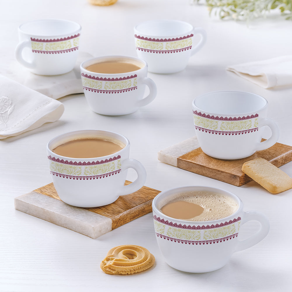 My Borosil Opalware Tea Cups & Tea Sets 140 ml x 6 Larah by Borosil Elega Cup Set