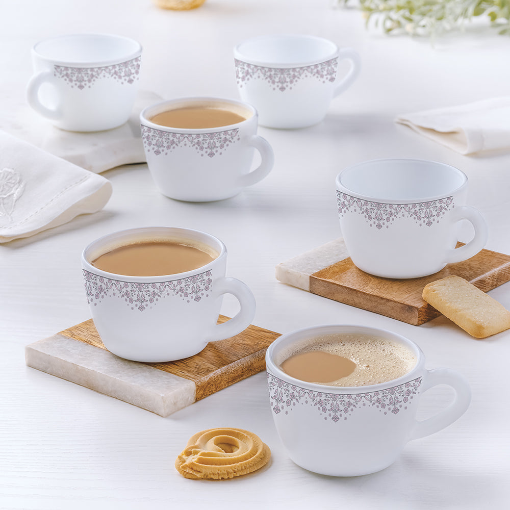 My Borosil Opalware Tea Cups & Tea Sets 140 ml x 6 Larah by Borosil Lark Cup Set