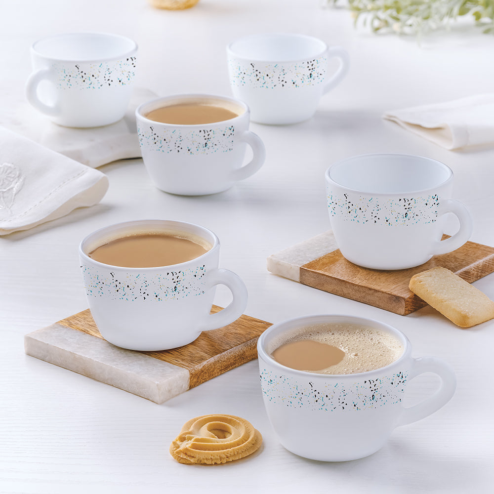 Larah by Borosil Riva Cup Set, 140ml x 6