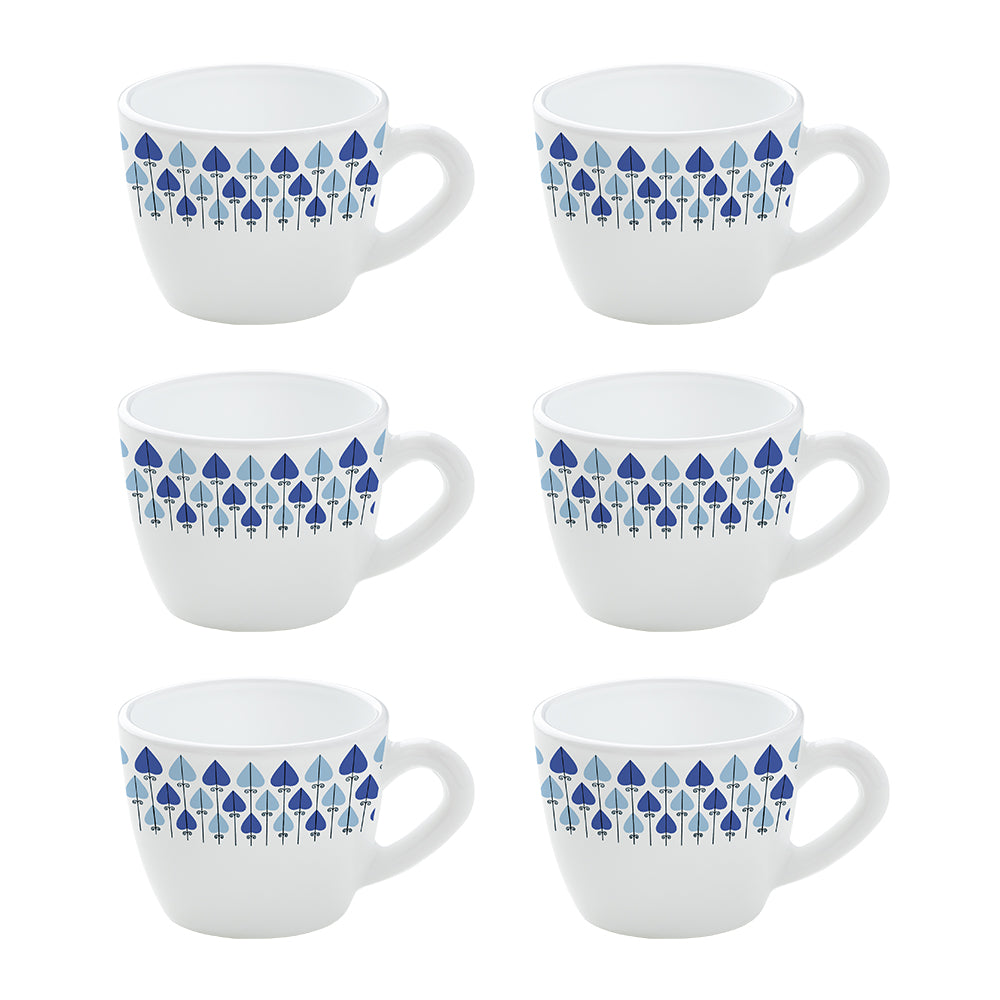 My Borosil Opalware Tea Cups & Tea Sets 140 ml x 6 Robin Cup Set