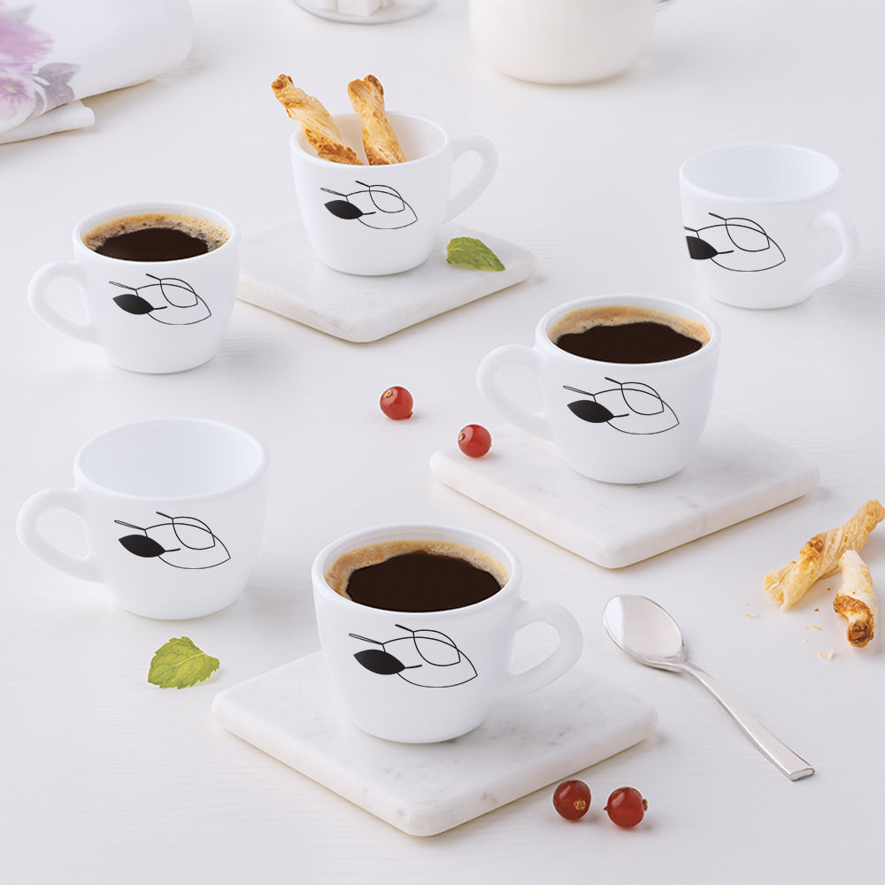 Larah by Borosil Shadow Cup Set, 140ml x 6