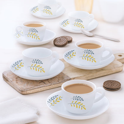 Larah Niva Cup n Saucer Set, 140ml x 8