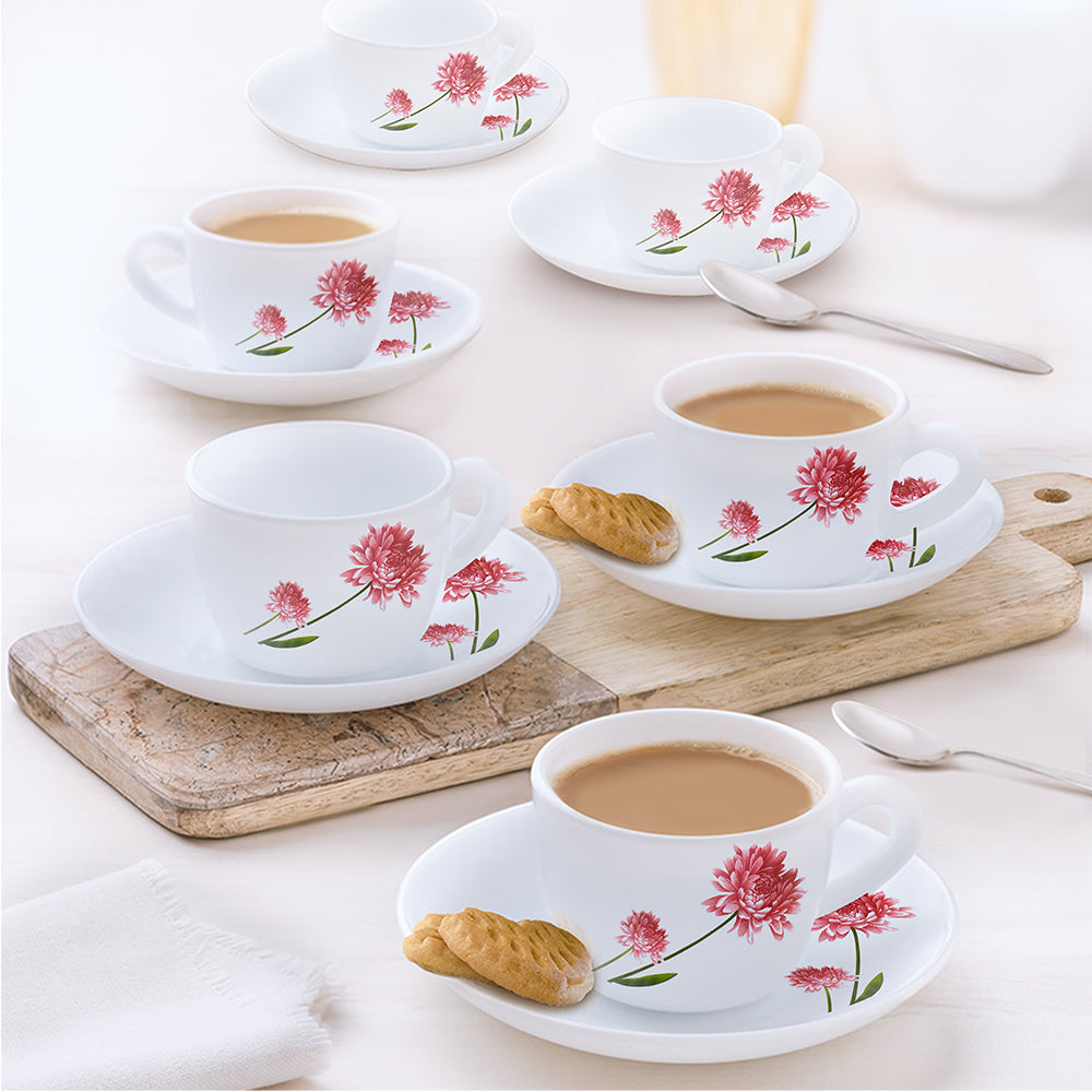 My Borosil Opalware Tea Cups & Tea Sets 90 ml x 12 Larah by Borosil Belle Cup n Saucer Set