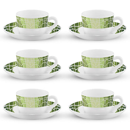 Larah Beryl Cup n Saucers Set, 140ml x 12