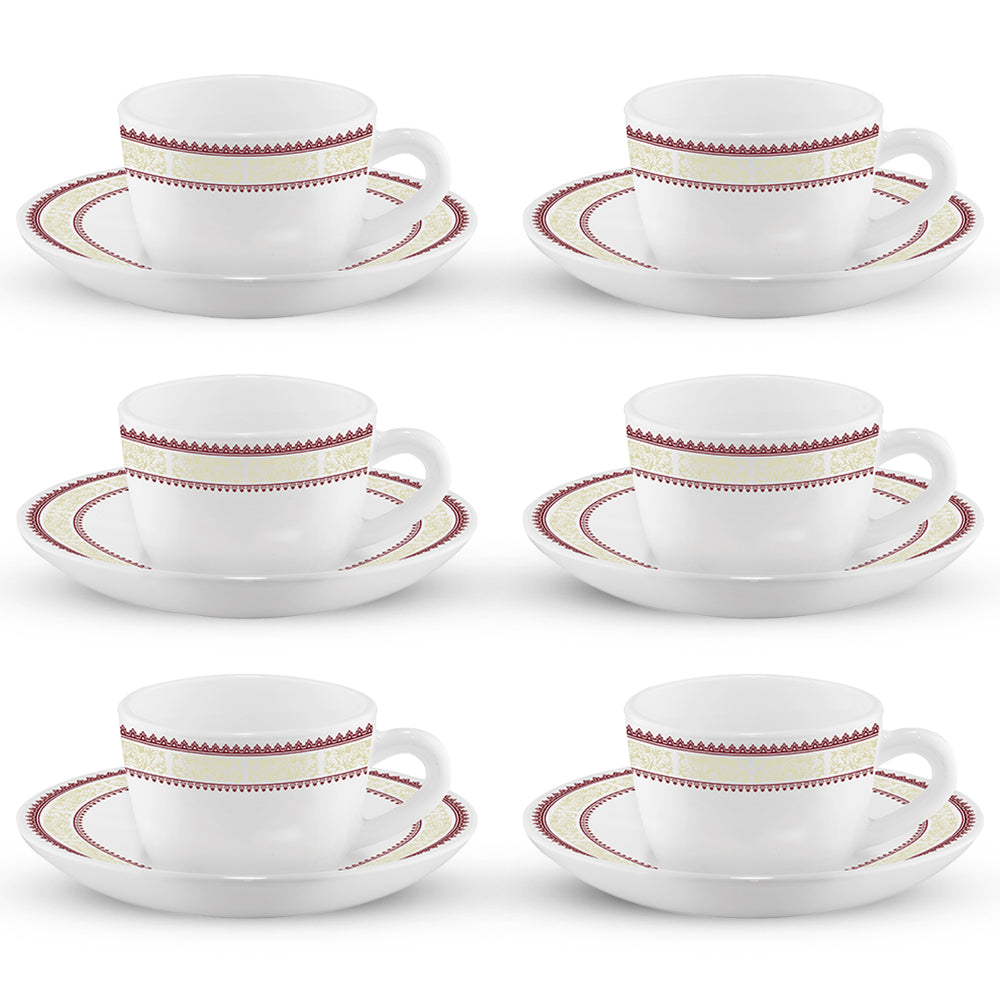 My Borosil Opalware Tea Cups & Tea Sets Elega Cup n Saucers Set