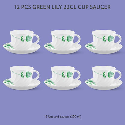 Larah Green Lily Cup n Saucer Set