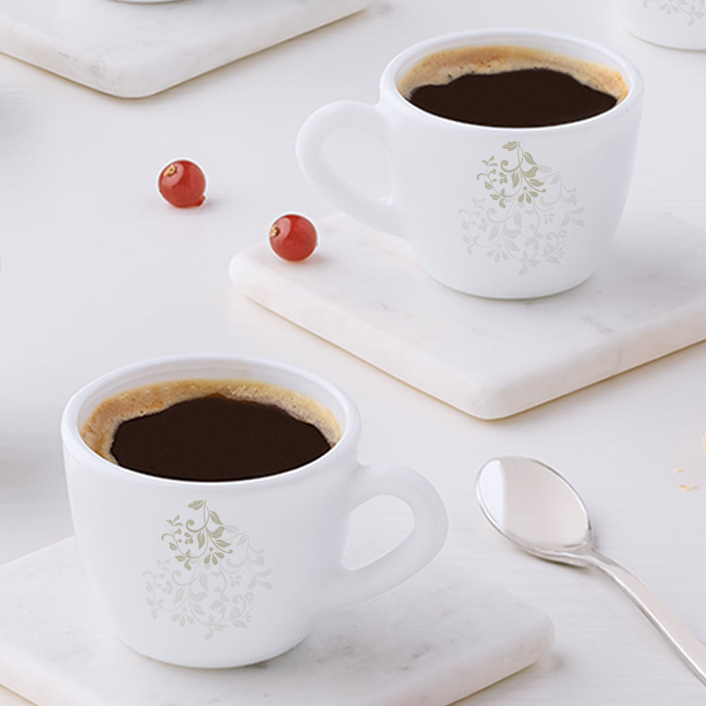 Larah by Borosil Ingot Cup Set, 140ml x 6