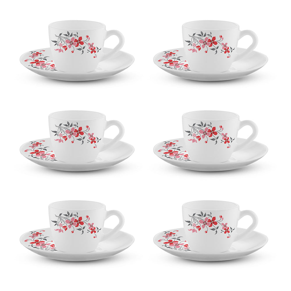 My Borosil Opalware Tea Cups & Tea Sets Larah by Borosil Fiore Cup n Saucer Set