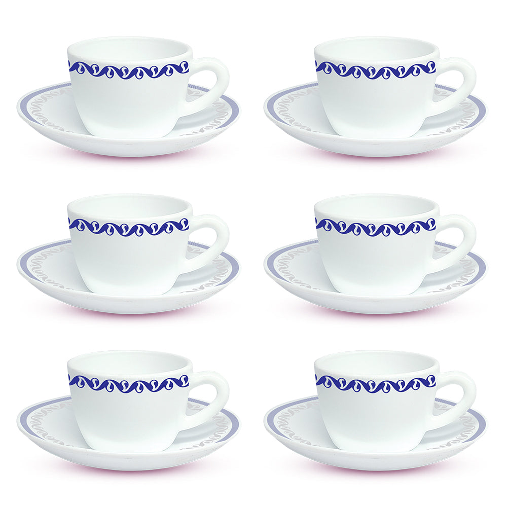 My Borosil Opalware Tea Cups & Tea Sets Larah by Borosil Jazzblue Cup n Saucer Set