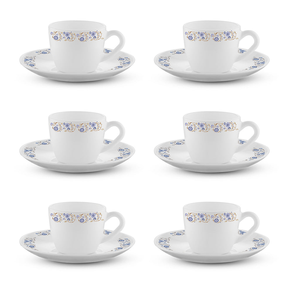 Larah Mist Cup n Saucer Set, 220ml x 12