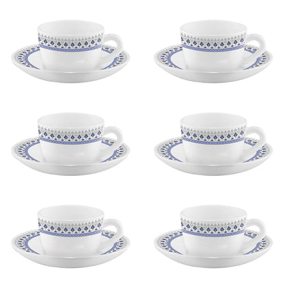 Larah Ocean Cup n Saucers Set, 220ml x 12