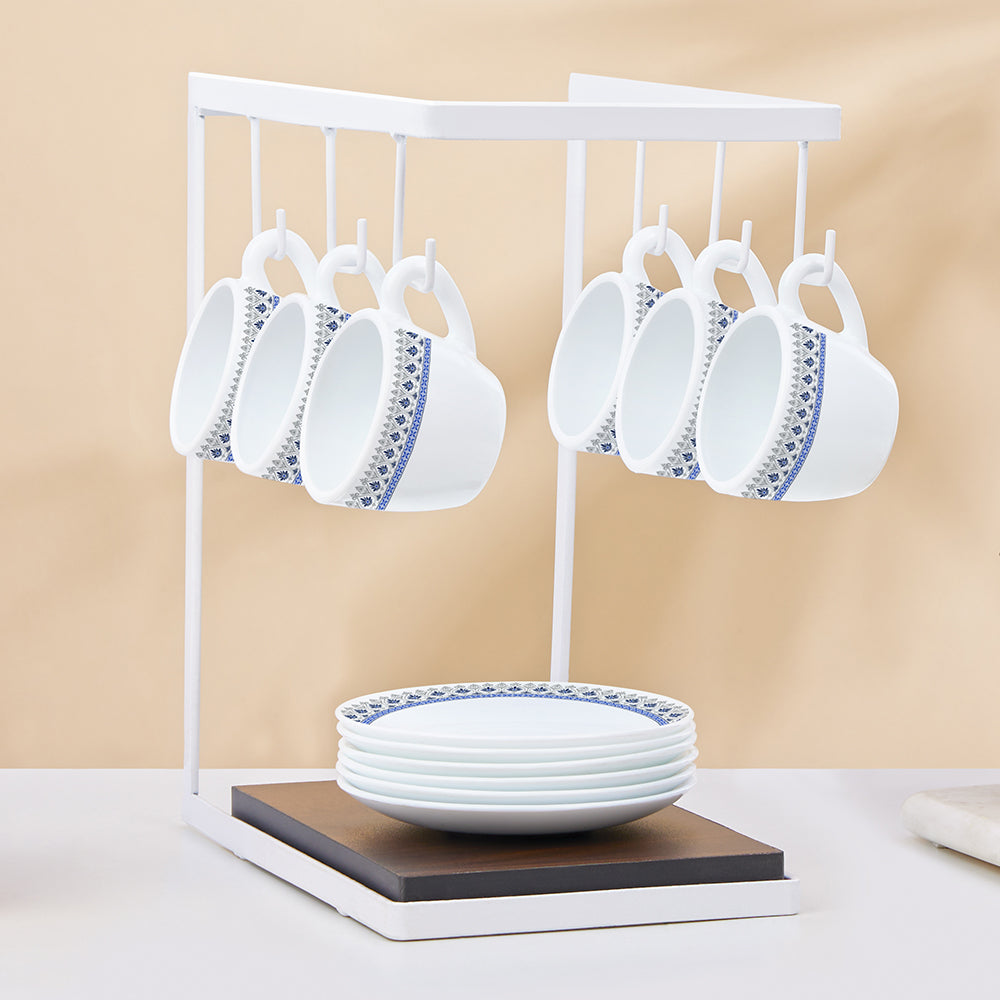 Larah by Borosil Ocean Cup n Saucers Set, 220ml x 12