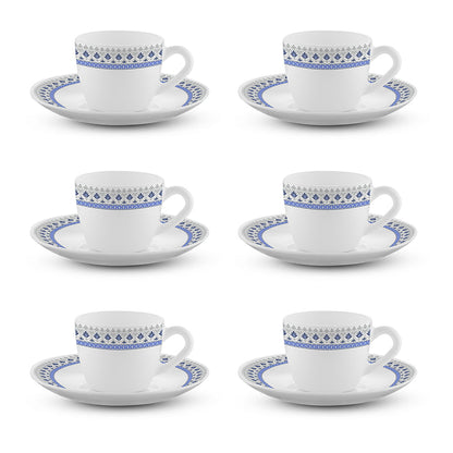 Larah Ocean Cup n Saucers Set, 220ml x 12