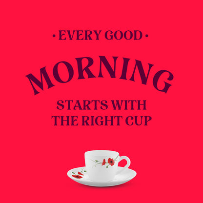 Larah Carnation Cup n Saucer Set, Red