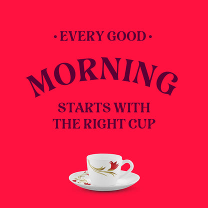 Larah Lily Cup n Saucer Set, Red