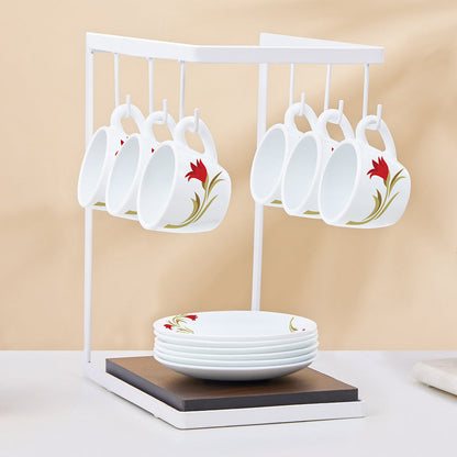 Larah Lily Cup n Saucer Set, Red