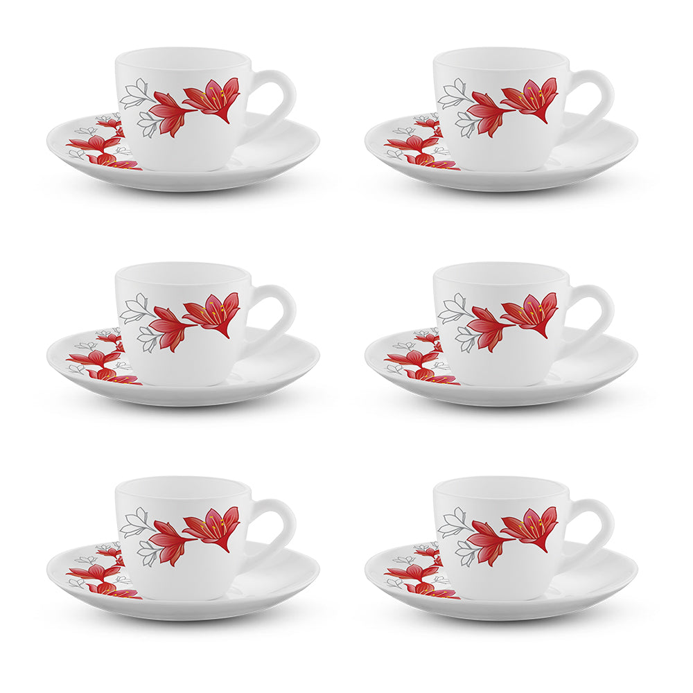 My Borosil Opalware Tea Cups & Tea Sets Larah by Borosil Ruby Cup n Saucer Set