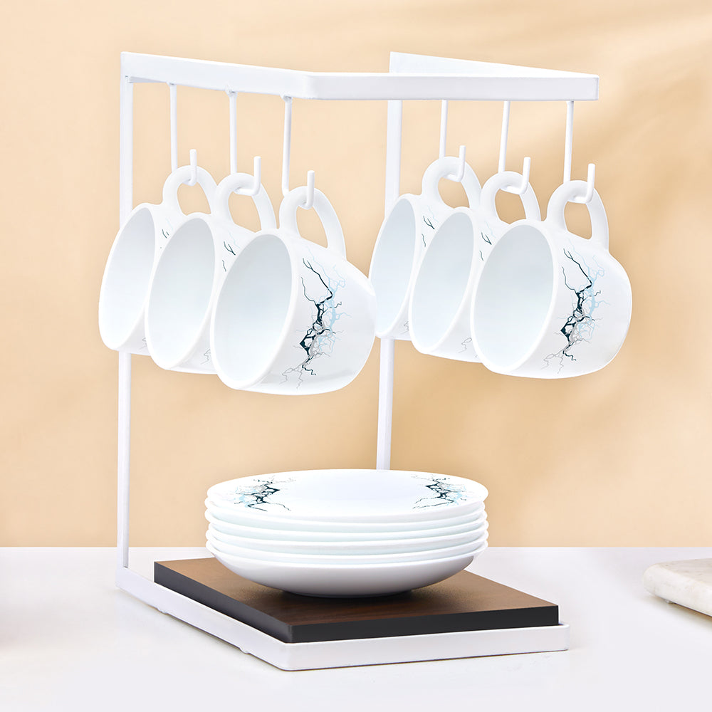Larah by Borosil Sara Cup n Saucers Set, 140ml x 12