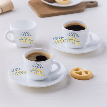Larah Niva Cup n Saucer Set, 140ml x 8