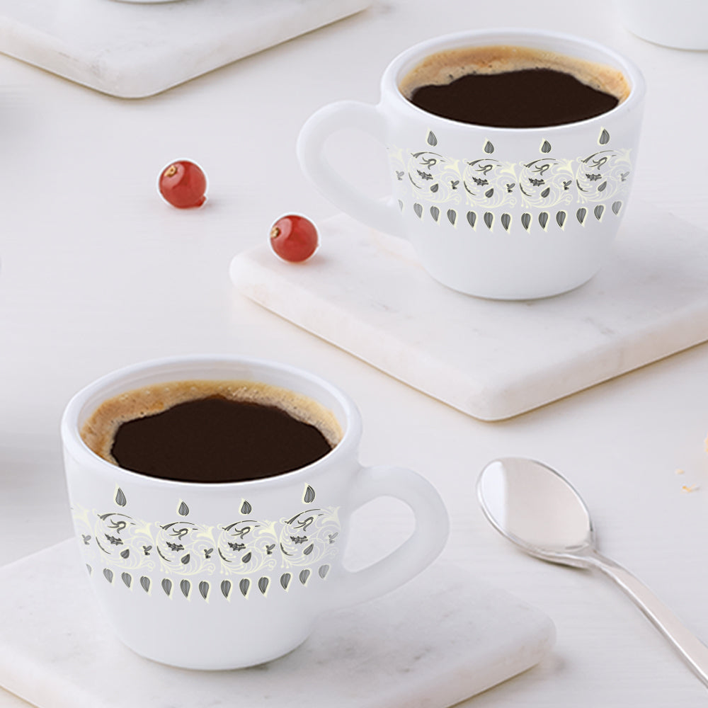 Larah by Borosil Ora Gold Cup Set, 140ml x 6