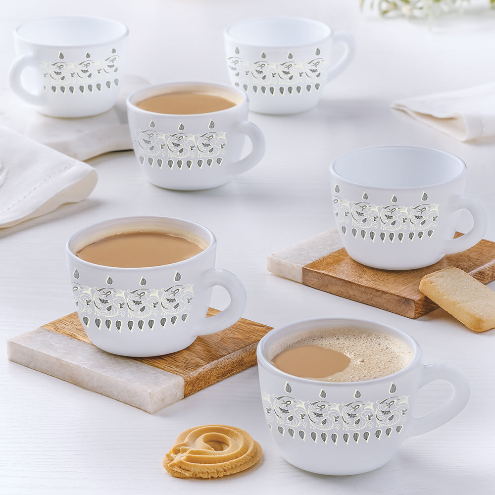 Larah by Borosil Ora Gold Cup Set, 140ml x 6