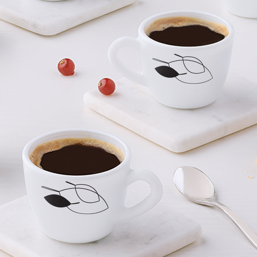 Larah by Borosil Shadow Cup Set, 140ml x 6