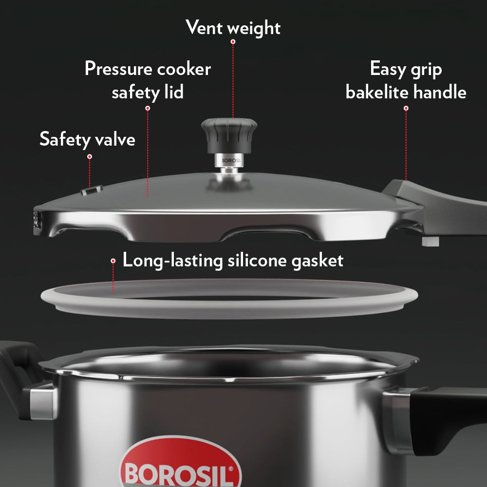 My Borosil Pressure Cookers Borosil Presto SS Outer Lid Pressure Cooker