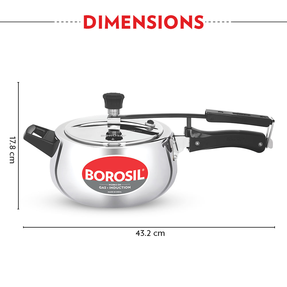 My Borosil Pressure Cookers Borosil Pronto Tri-ply Inner Lid Pressure Cooker