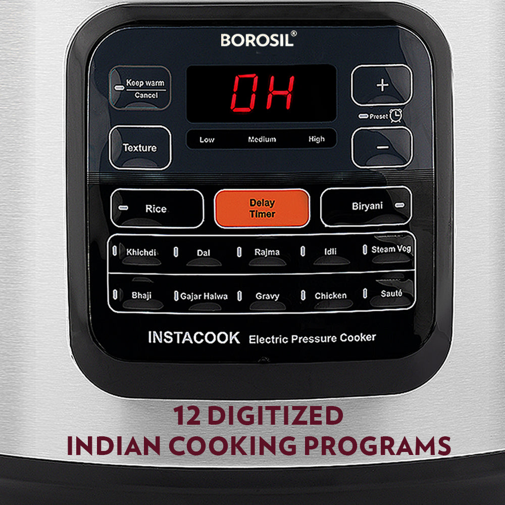 My Borosil Rice Cookers Borosil Instacook Electric Pressure Cooker, 6L