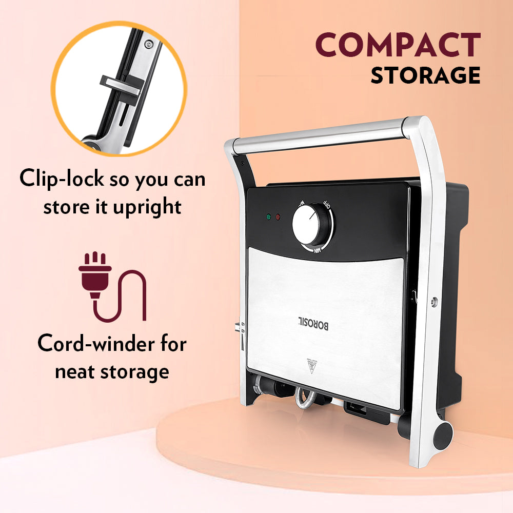 My Borosil Sandwich & Waffle Makers Borosil Mega Jumbo 180° Grill Sandwich Maker