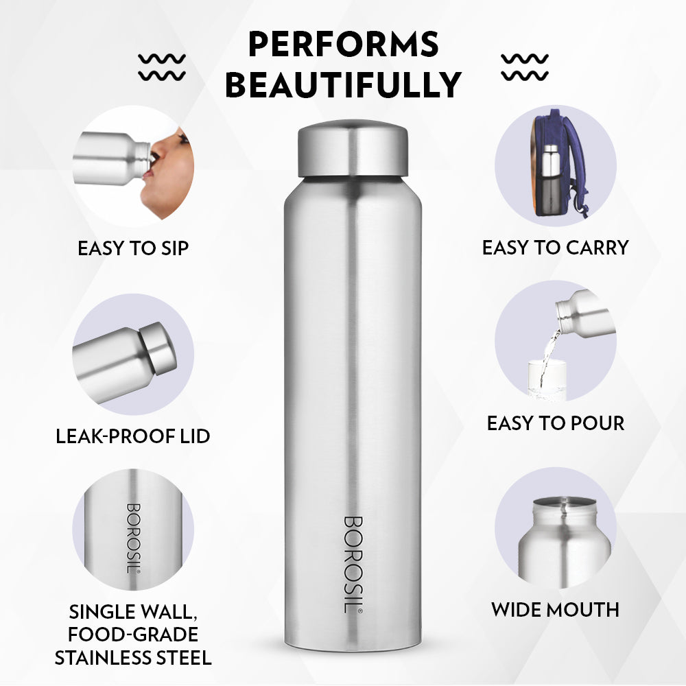 My Borosil Stainless Steel Bottles 1 L Aquaslim Bottle