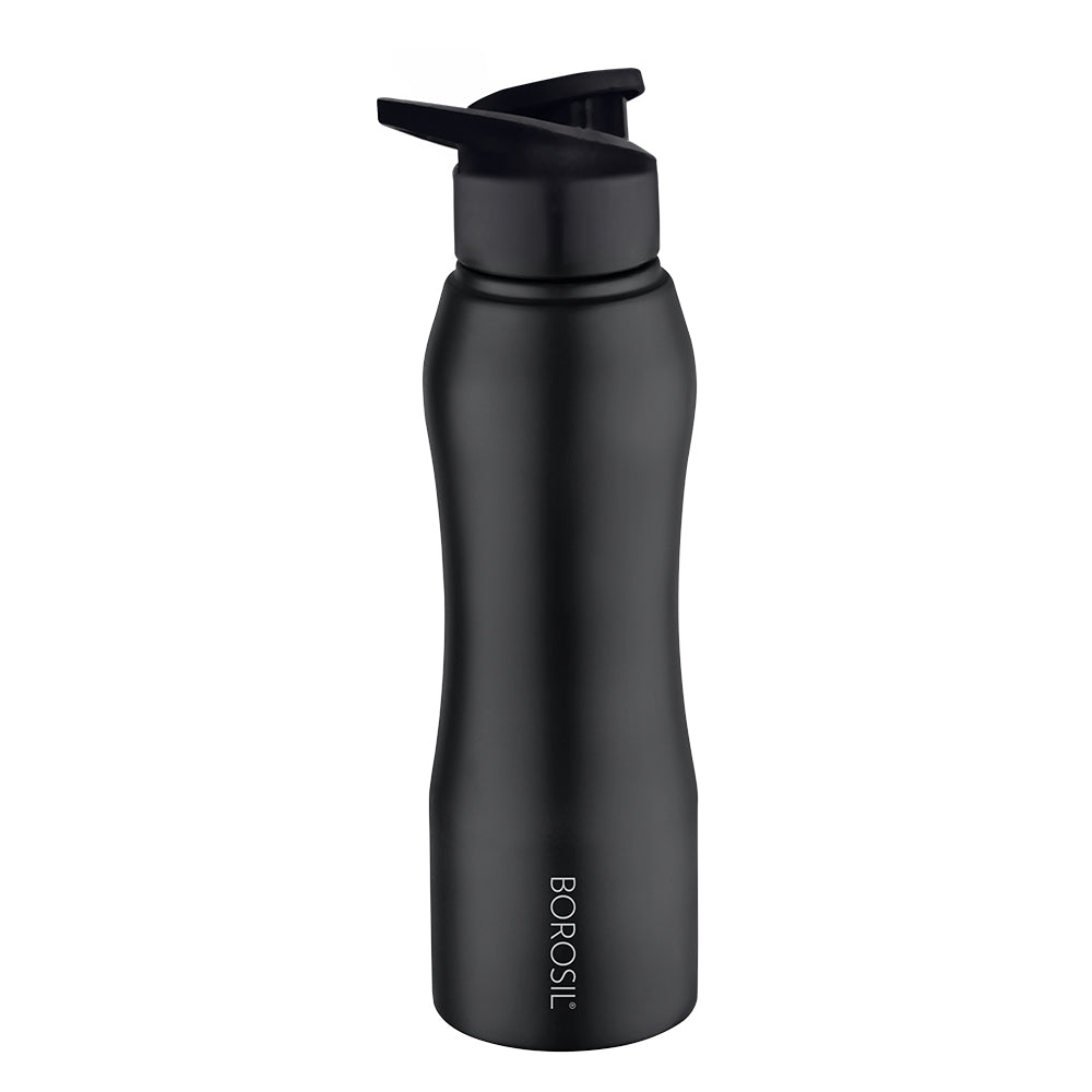 My Borosil Stainless Steel Bottles 1 L Borosil Grip n Sip Black, Personalise