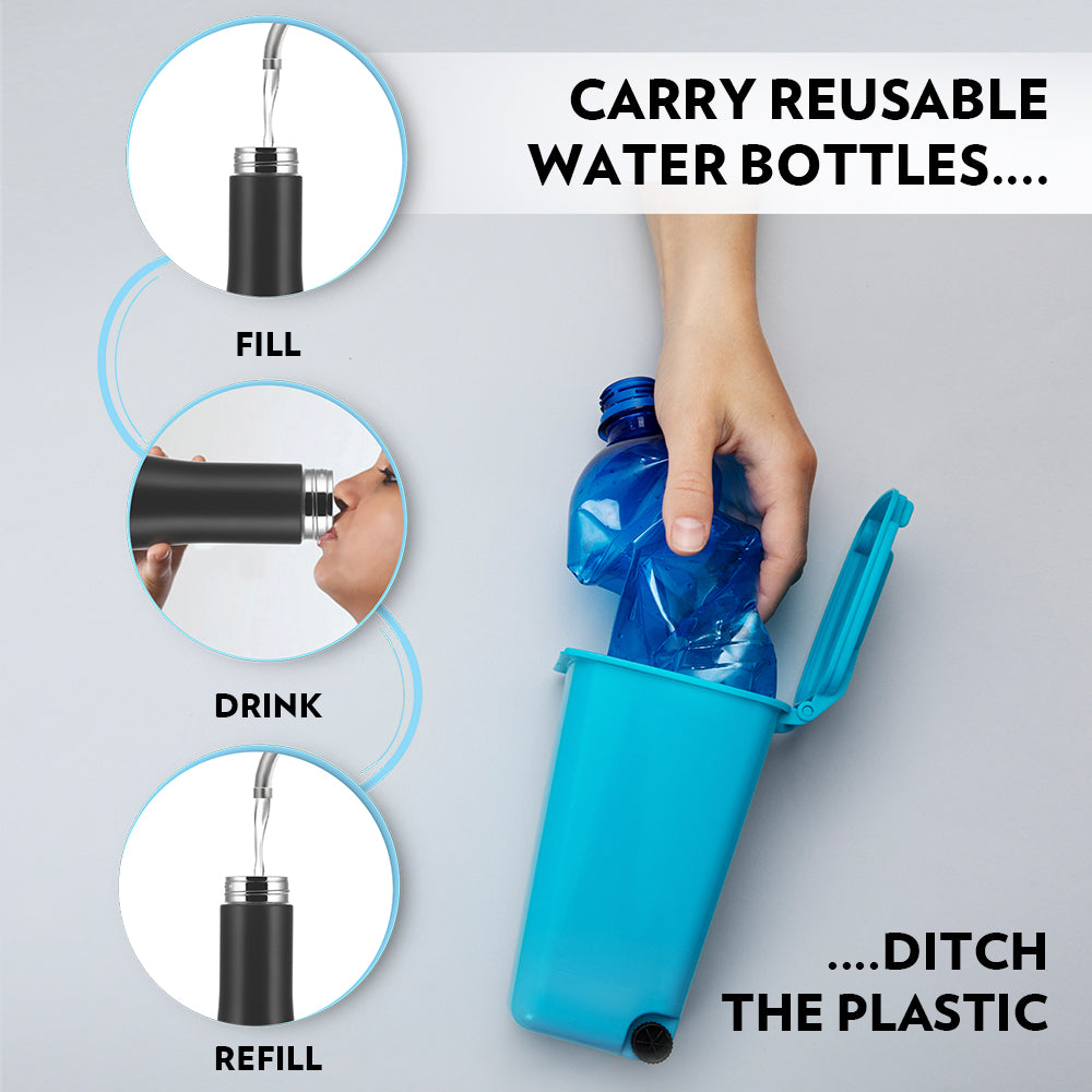 Swan SS Single Wall Bottle Set, Black