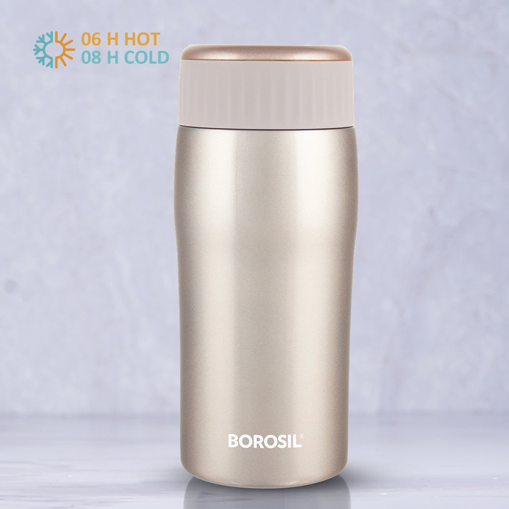 My Borosil Stainless Steel Bottles 320 ml Cosmic, Gold, 320 ml