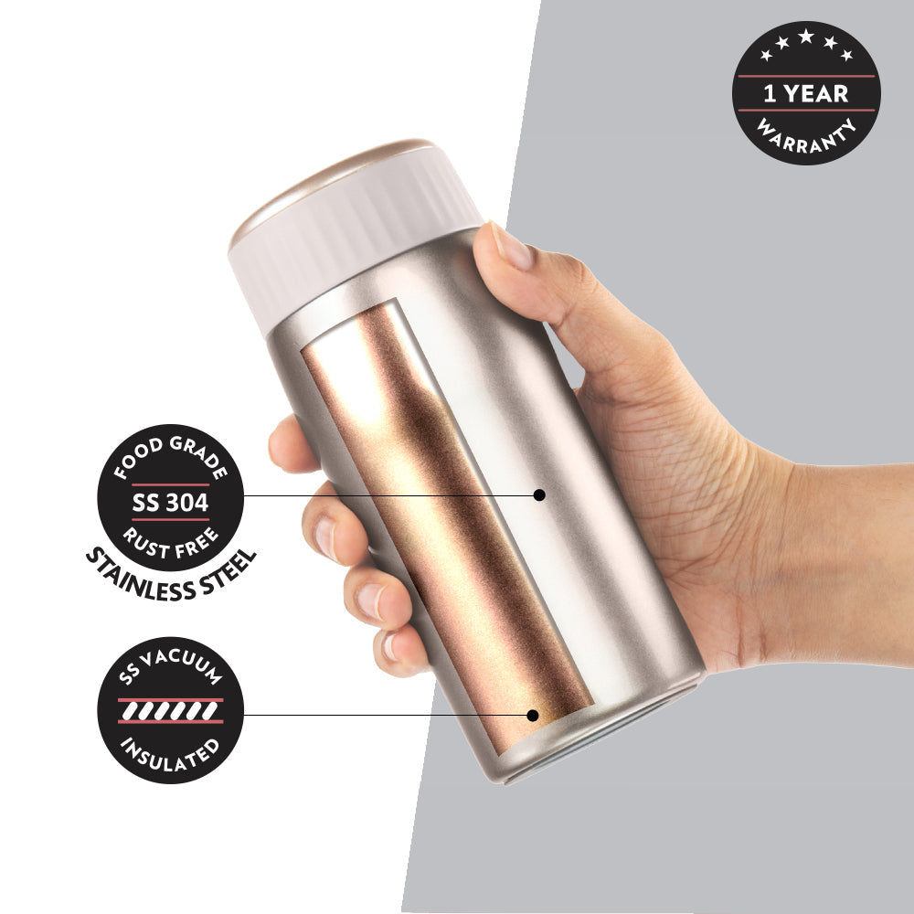 My Borosil Stainless Steel Bottles 320 ml Cosmic, Gold, 320 ml