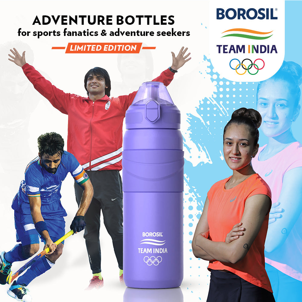 My Borosil Stainless Steel Bottles 560 ml Borosil Adventure Bottle, Veri Peri