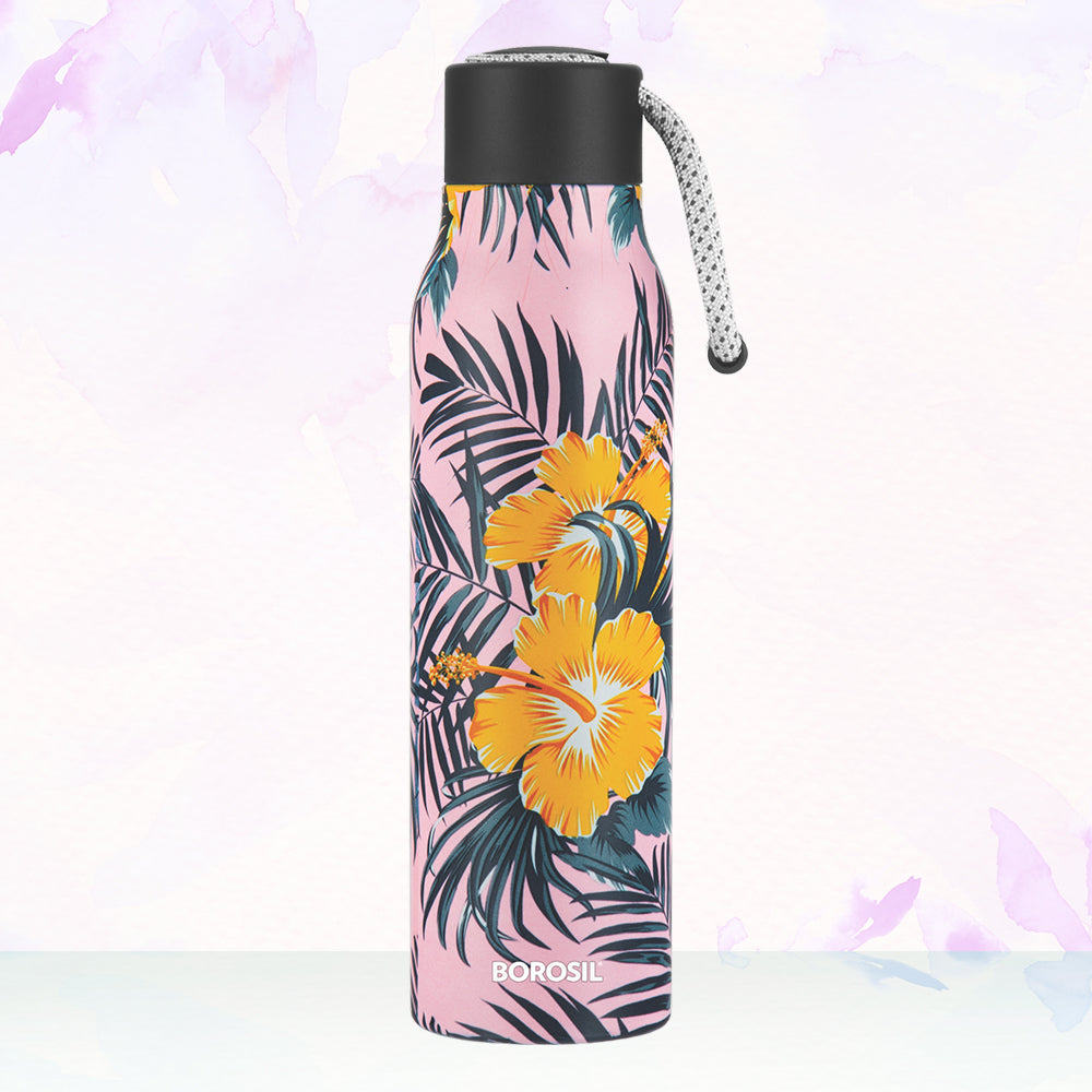 My Borosil Stainless Steel Bottles 600 ml Aquasoul Tropical