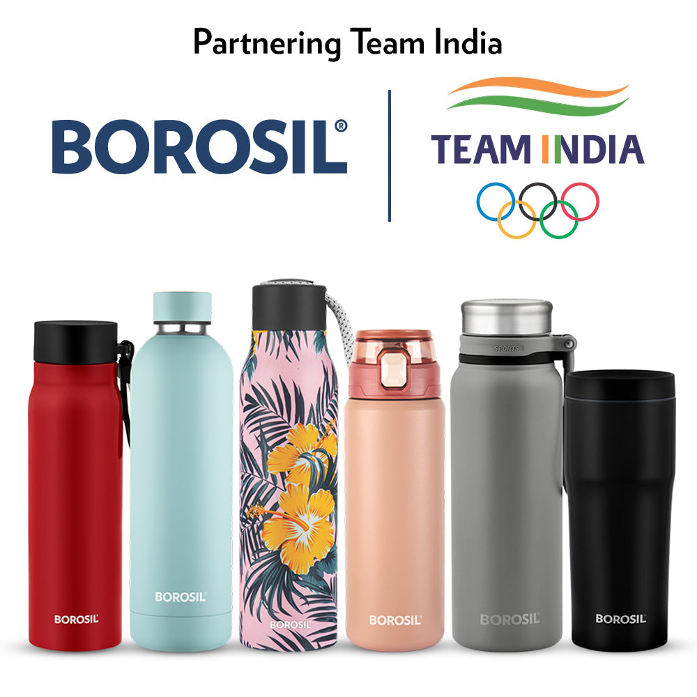 My Borosil Stainless Steel Bottles 600 ml Aquasport Insulated Bottle, 600 ml, Peach