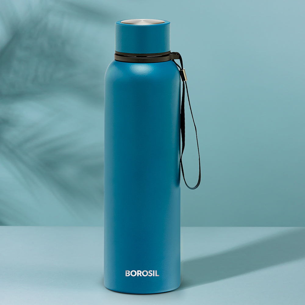 My Borosil Stainless Steel Bottles 700 ml Borosil Trek Teal Blue, Personalise