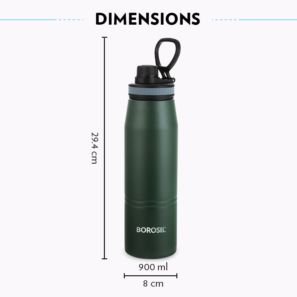 My Borosil Stainless Steel Bottles 900 ml Borosil Gosport Green