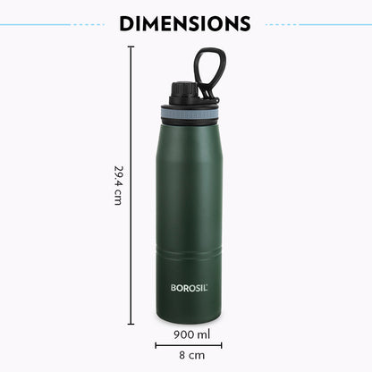 My Borosil Stainless Steel Bottles 900 ml Borosil Gosport Green, Pesonalise