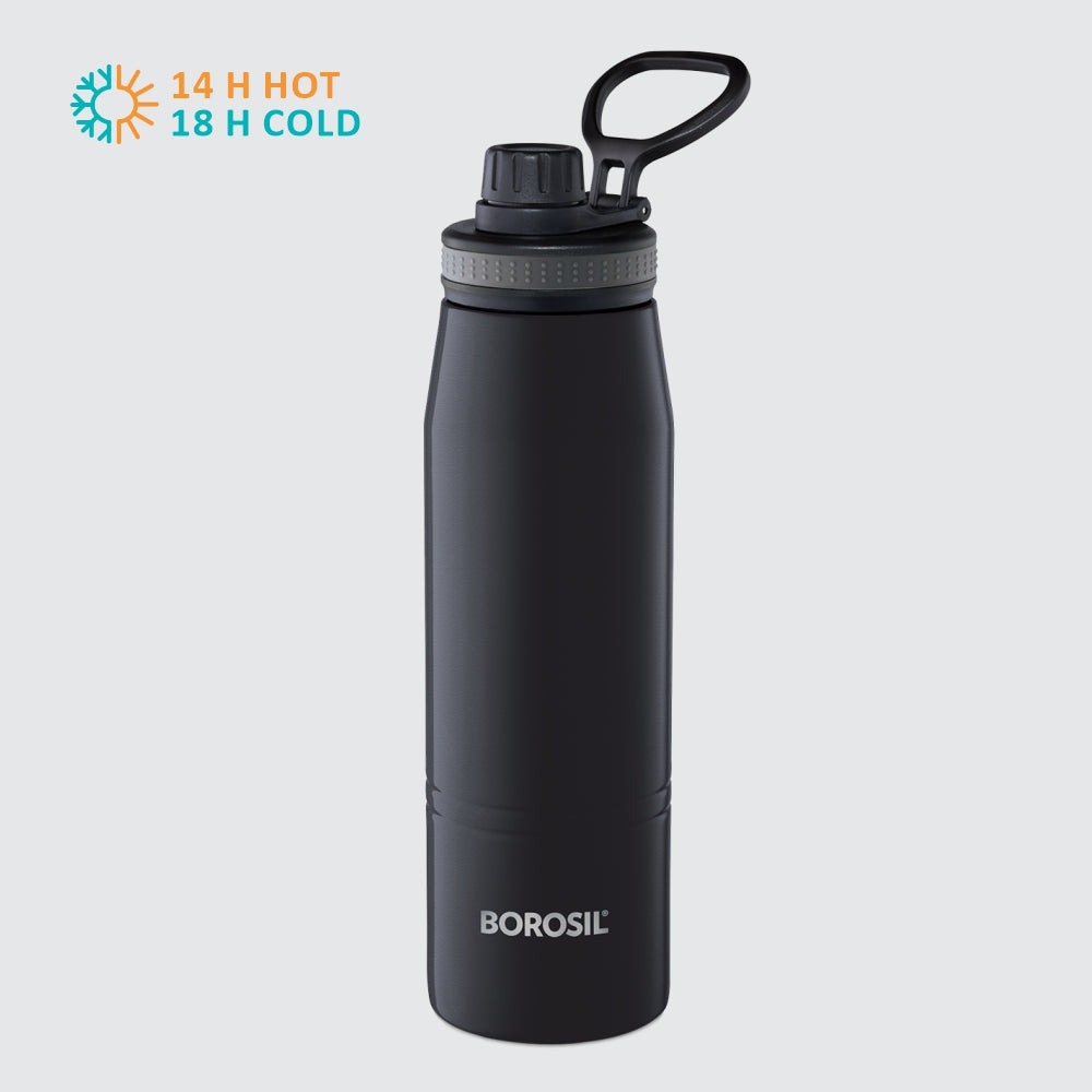 My Borosil Stainless Steel Bottles Borosil Gosport Black Personalise