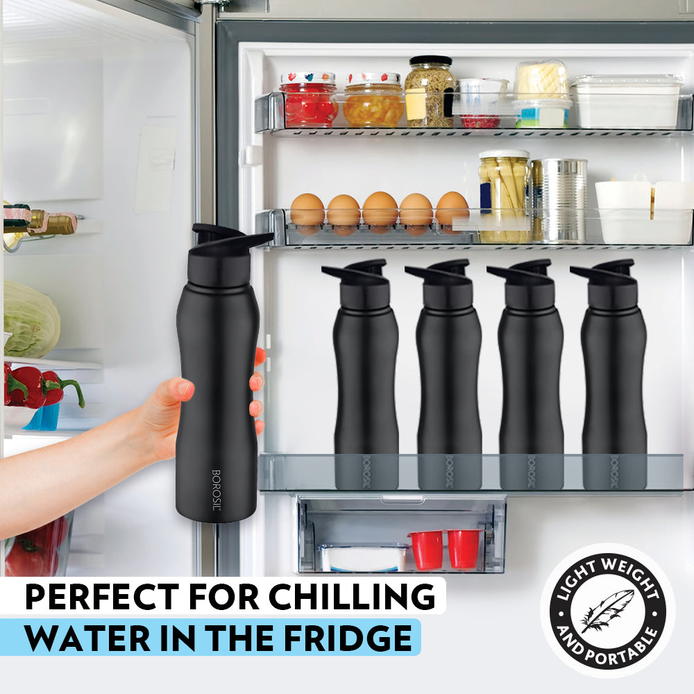 Grip n Sip Single Wall Bottle Set, Black