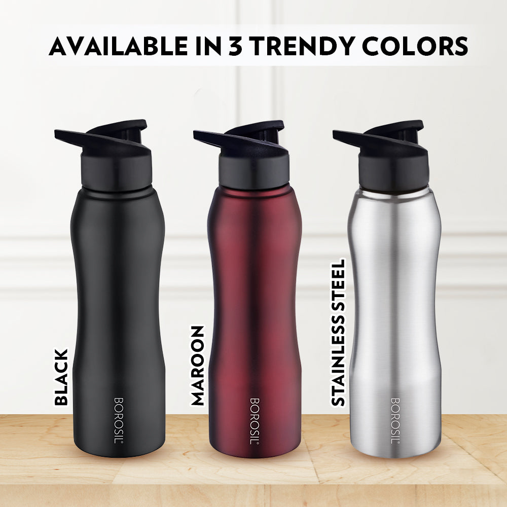 Grip n Sip Single Wall Bottle Set, Black