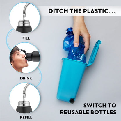 Grip n Sip Single Wall Bottle, Black