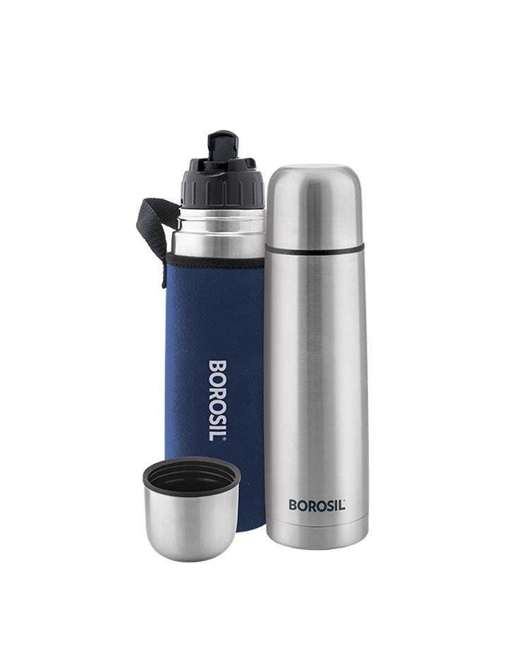 Borosil Thermo Flask, Blue, 750ml